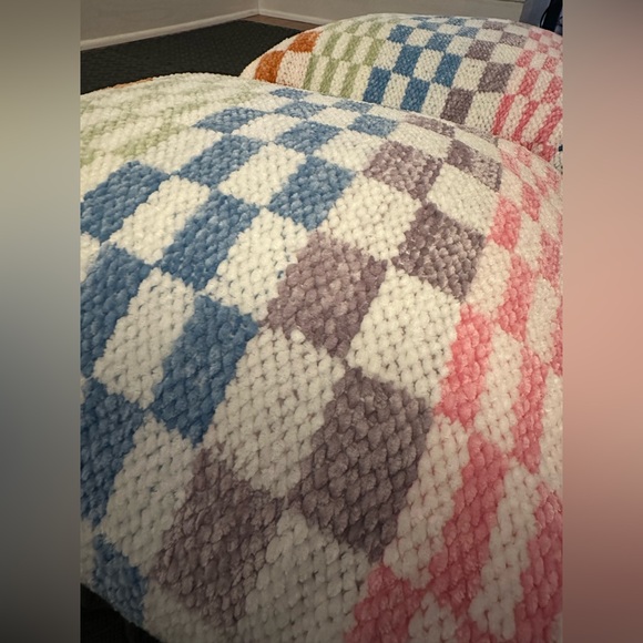 Two Sided Checkered Decor Pillows - Picture 3 of 6